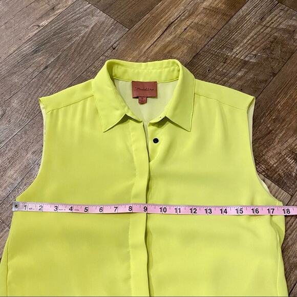 I.Madeline Neon Yellow Mini Tunic Shirt Dress Size Small - Picture 8 of 9